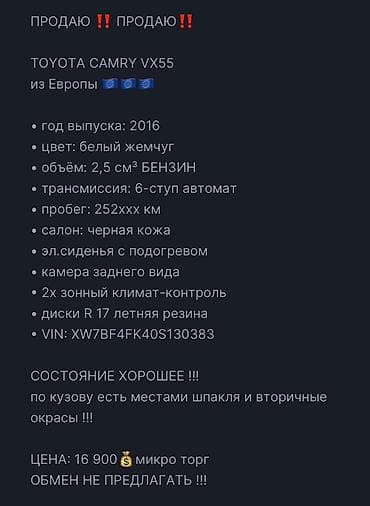 thindiag 2: Toyota Camry: 2016 г., 2.5 л, Автомат, Бензин, Седан — 10