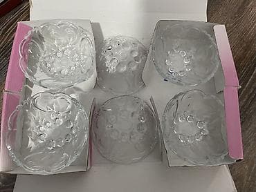 Набор стеклянных розеток/пиал для десертов и закусок. - Количество: 6