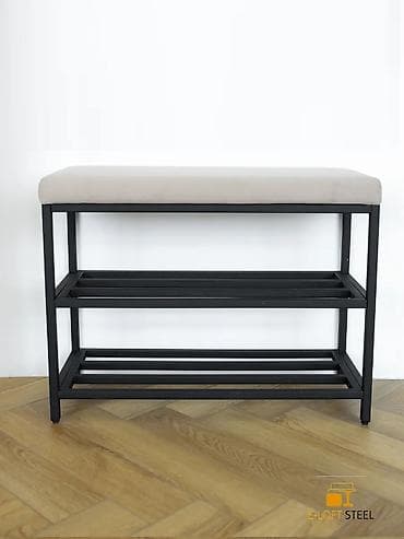 Офисная мебель: Тумба и подставка для обуви, Железо, цвет - Серый — 3