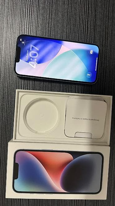redmi 9 т: IPhone 14, Колдонулган, 256 ГБ, Көгүлтүр, Куту, 77 % — 10