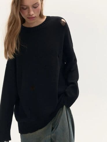 рваные: Кофта, Оверсайз, Удлиненная модель, L — 1