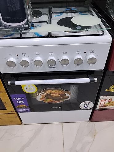 Компрессорлор: Газовая плита Ferre LUX с духовкой - 4 газовые конфорки под чугунными — 1