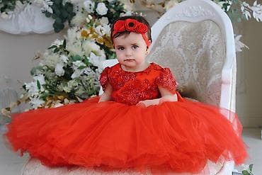 шикарн: Детское платье, цвет - Красный, Новый — 2