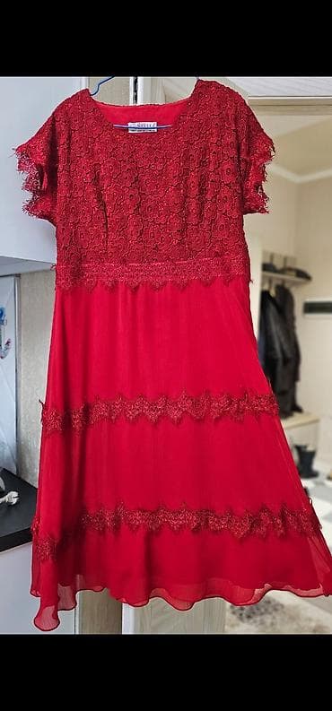 Вечернее платье, Средняя модель, Шифон, Без рукавов