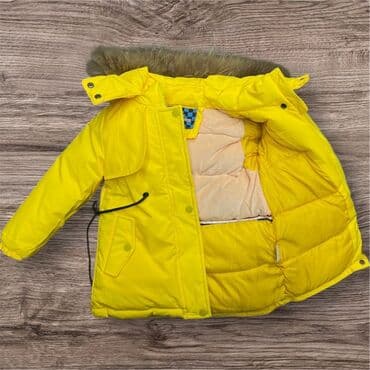 детская ортопедическая обувь: Детская зимняя парка с утеплителем - Яркий жёлтый цвет с контрастными — 2