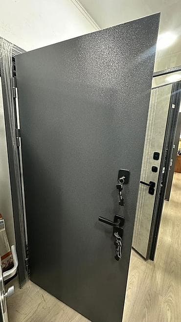 хайтек двери: Двери для домов и квартир, Металлическая, Одностворчатая, В стиле хай-тек, цвет - Серый — 1