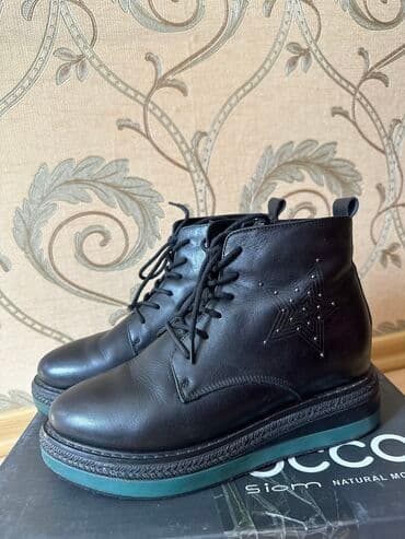 Женские ботинки из натуральной кожи. Утепленный. Размер 36. Цена 1500 at lalafo.kg Женские ботинки из натуральной кожи. Утепленный. Размер 36. Цена 1500