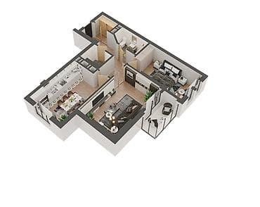 2 bedroom: 2 комнаты, 78 м², Элитка, 12 этаж, Готовая ПСО (под самоотделку) — 4