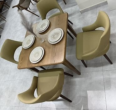 small table: Стул для кухни, Новый, Дерево, В рассрочку, цвет - Зеленый — 7