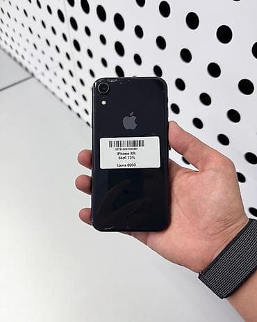 xs mac: IPhone Xr, Б/у, 64 ГБ, Черный, Защитное стекло, Чехол, 73 % — 2