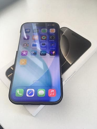 17 iphone: IPhone 16 Pro Max, Б/у, 256 ГБ, Natural Titanium, Коробка, 89 % — 2