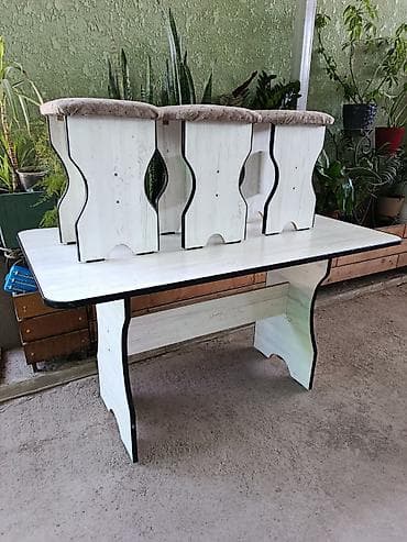 foldable table: Гарнитур для прихожей, Б/у, ДСП, Самовывоз, цвет - Белый — 1