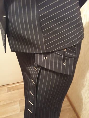 теннисный юбка: Костюм с юбкой, Модель юбки: Прямая, Миди, Пиджак, Корея, XL — 2