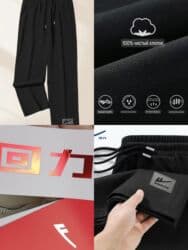 брендовые мужские спортивные костюмы из турции: Прямые широкие спортивные широкие брюки на осень-зиму с начёсом и без — 1