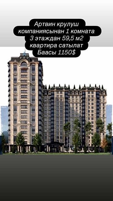 цена 1 комнатной квартиры: Строится, 1 комната, 59 м² — 1