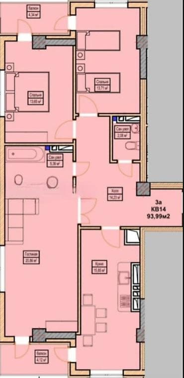 Квартиры: 2 комнаты, 88 м², Элитка, 12 этаж, Евроремонт — 7