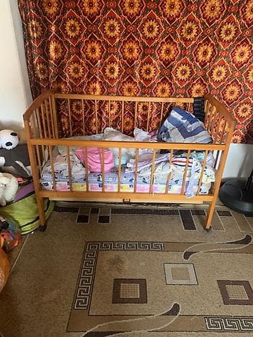 детский карават: Детская деревянная кроватка - Материал: массив дерева, натуральный — 1