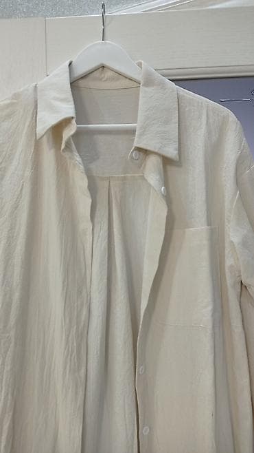 платье с рубашкой двойка: Повседневное платье, Длинная модель, Лен, Платье-рубашка, M — 2