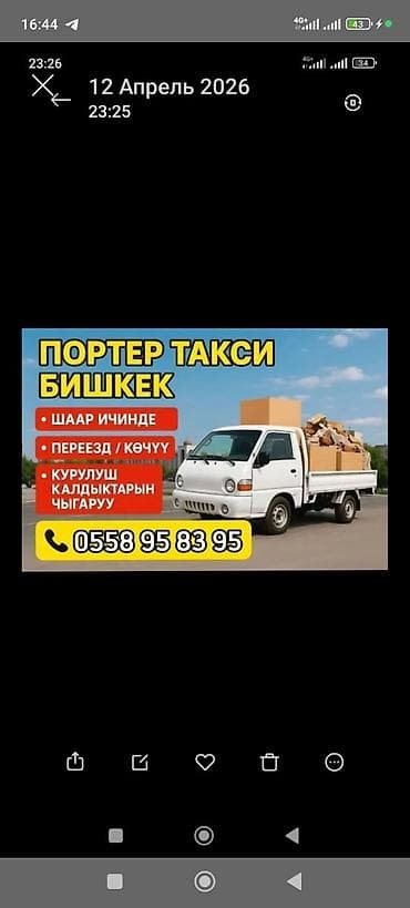 Заказать Хендай портер, Вывоз бытового мусора, C грузчиком