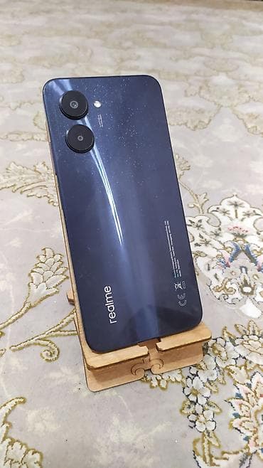 телефон 4000: Realme C33, Б/у, 64 ГБ, цвет - Черный, 2 SIM — 3