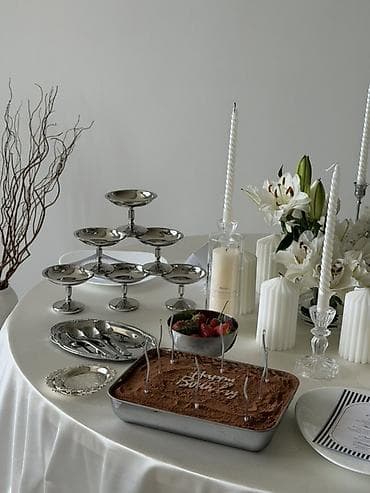 свечи в аренду: Аренда декора: - Дорожка для стола - Маленькие вазы на ваш выбор (5-6 — 4