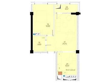 Продажа квартир: 2 комнаты, 58 м², Элитка, 8 этаж, Готовая ПСО (под самоотделку) — 4