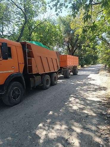 Самосвал с прицепом-зерновозом Описание: - Тягач КАМАЗ оранжевого — 4