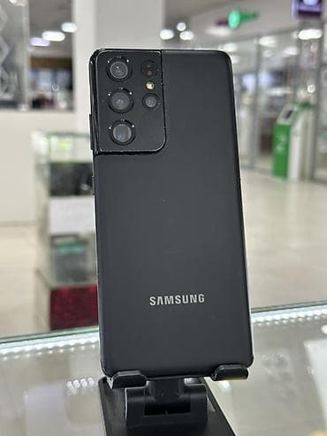 Samsung Galaxy S21 Ultra 5G, Б/у, 512 ГБ, цвет - Черный, В рассрочку, 1 SIM, 2 SIM
