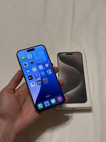 apple studio display: IPhone 15 Pro Max, Б/у, 256 ГБ, Natural Titanium, Коробка, 90 % — 6