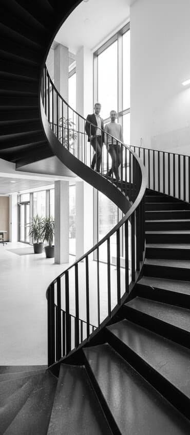 железные перилы: Металлическая лестница Для дома, Форма лестницы: Винтовая — 1