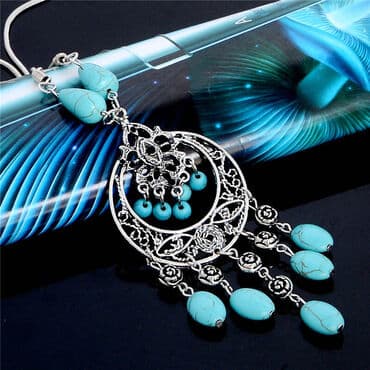 чачы casio: Колье в этническом стиле с натуральными камнями металл - сплав цинка — 2