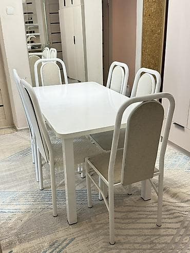 Кухонный стол и стул, Самовывоз, цвет - Белый