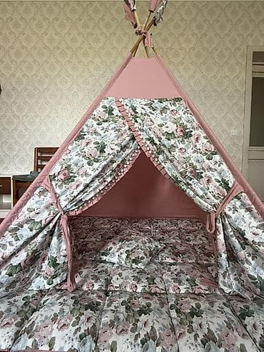 пл: Детская палатка‑вигвам с мягким матом и подушкой. - Конструкция — 3