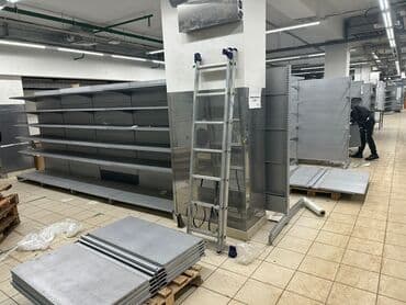 оборудование для бутика: Стеллаж, Витрины, стеллажи, полки торговые металлические б/у, полка — 8