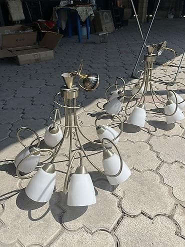 Люстралар: Б/у Потолочная люстра на 8 плафонов Люстры б/у по 1000 сом Состояние — 2