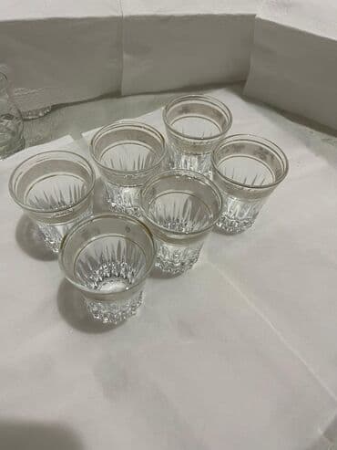 чай ичкен столдор: Набор стеклянных рюмок/стаканов для напитков - Комплектация: 6 штук в — 15