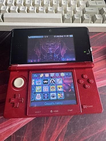 Old Nintendo 3DS (red metallic), идеальное состояние, родной кузов