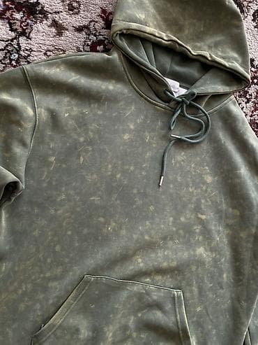 fred perry: Худи с капюшоном, оттенок хаки с эффектом acid wash. - Материал — 3