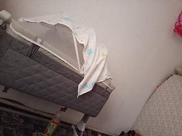 кровать для новорожденных: Детская приставная кроватка, Без колесиков, цвет - Серый — 3