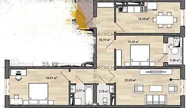 Батирлер: 3 бөлмө, 95 м², Элитка, 12 кабат, Евроремонт — 1