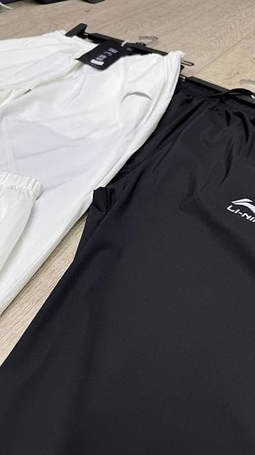 Легкие спортивные штаны Li-Ning - Модели: черные и белые - Прямой
