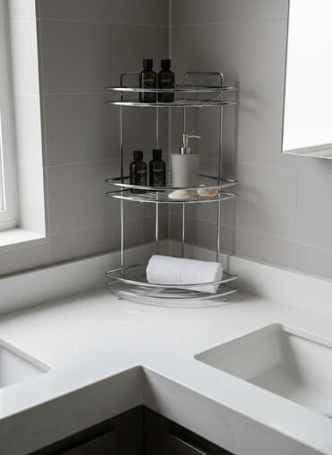 Представляем угловую полку-органайзер из хромированного металла