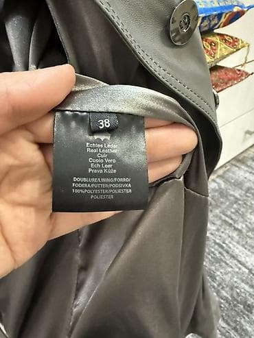 Пончо: Кожаная куртка, Натуральная кожа, Укороченная модель, M — 3