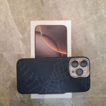 бу телефоны в ош: IPhone 16 Pro Max, Б/у, 256 ГБ, Desert Titanium, Коробка, 100 % — 1