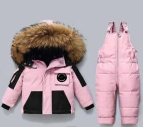 купить детский зимний костюм на мальчика: Комплект, цвет - Розовый, Новый — 1