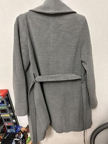 кепка кожаная: Серое женское пальто Pitti Collection - Классический прямой силуэт с — 4