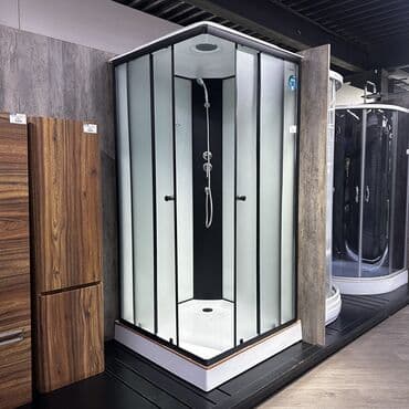 евро цепи: Душевая кабина Квадрат, Размер: 100 x 100 см, Высота поддона: 15 см,Покрытие: Прозрачный — 1