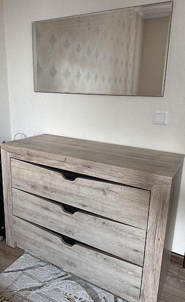 Эмерек гарнитурлары: Уктоочу бөлмө гарнитуру, Колдонулган, Эки кишилик керебет, Комод, Тумба, Белоруссия, Өзү алып кетүү, түсү - Саргыч боз — 4