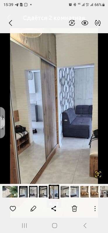 1ком квартира в аренду: 1 комната, Собственник, Без подселения, С мебелью полностью — 3