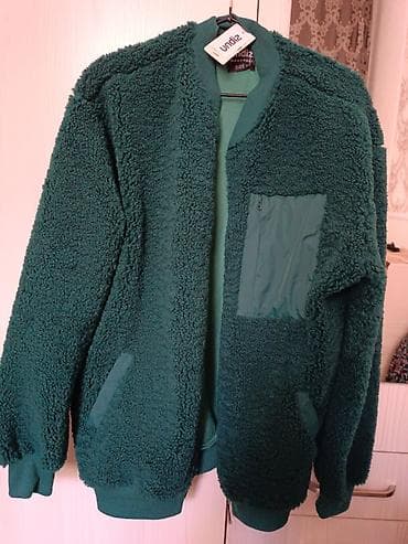 Куртки: Продаю мужскую куртку бомбер Тедди новую изумрудном цвете из Франции — 1